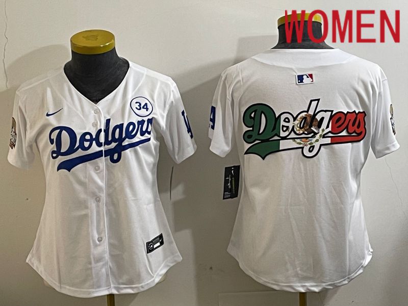 Women Los Angeles Dodgers Blank White Game 2024 Nike MLB Jersey style 11212
